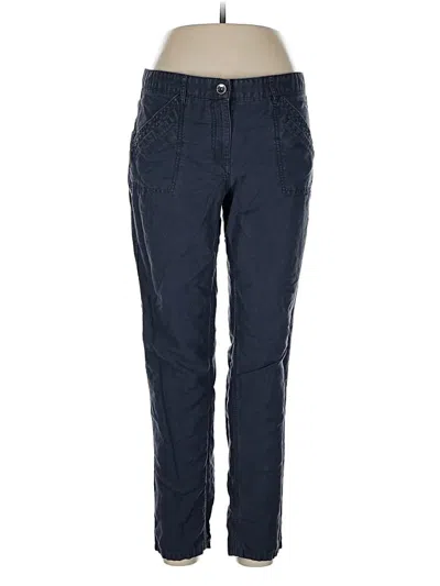 Pre-owned Ann Taylor Loft Linen Pants In Blue