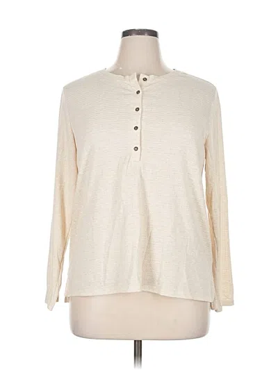 Pre-owned G.h. Bass & Co. Long Sleeve Blouse In White