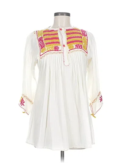 Pre-owned Unbranded 3/4 Sleeve Blouse In White