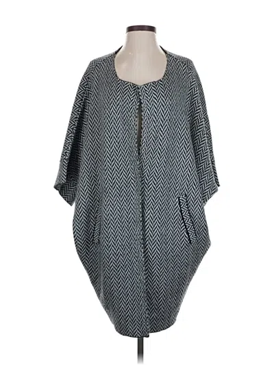Pre-owned Susy Mix Poncho In Gray