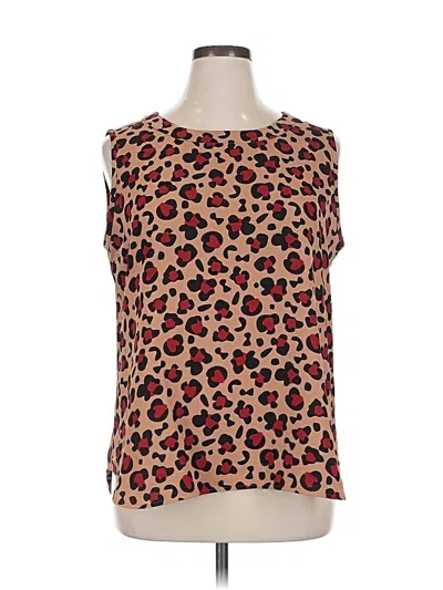 Pre-owned Anne Klein Sleeveless Blouse In Brown