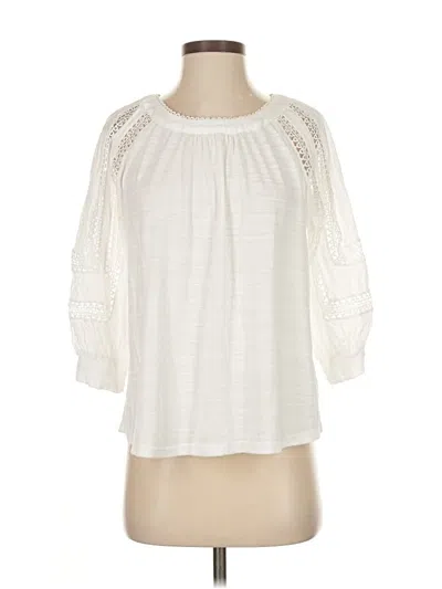 Pre-owned Skies Are Blue 3/4 Sleeve Blouse In White