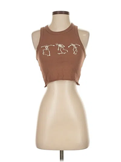 Pre-owned Full Tilt Tank Top Brown Halter Neckline Tops
