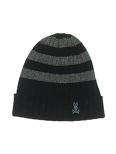 Pre-owned Psycho Bunny Beanie Hat In Black