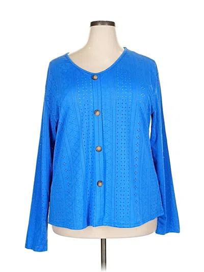 Pre-owned Unbranded Long Sleeve Blouse In Blue