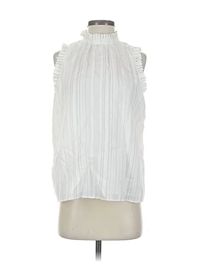 Pre-owned Ann Taylor Sleeveless Blouse In White