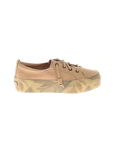Pre-owned Sperry Top-sider® Kids' Sneakers Tan Camo Pattern Shoes In Brown