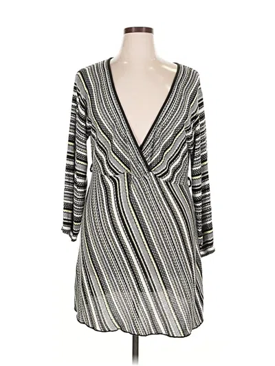 Pre-owned Ashley Stewart Cardigan Sweater In Silver