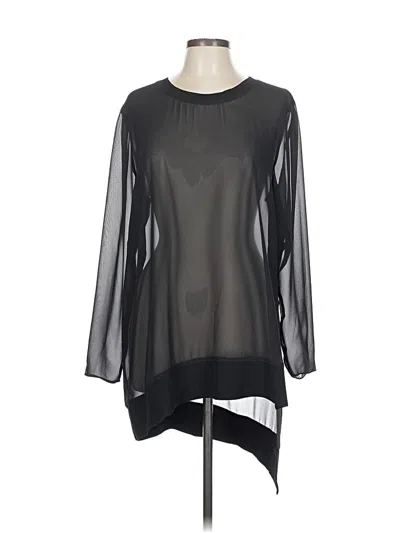Pre-owned Dkny Long Sleeve Blouse In Black