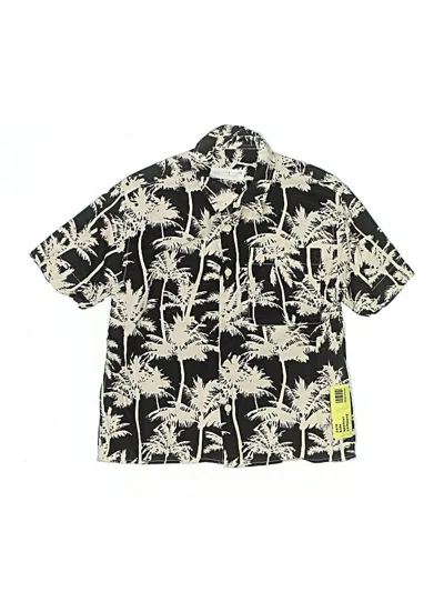 Pre-owned Zara Kids' Short Sleeve Button Down Shirt In Black