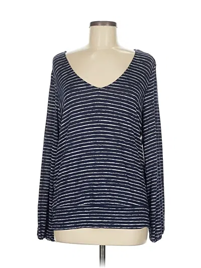 Liverpool Los Angeles Long Sleeve Top Blue V Neck Tops In Blue