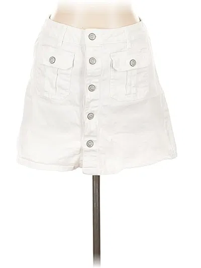 Pre-owned Celebrity Pink Denim Skirt In White