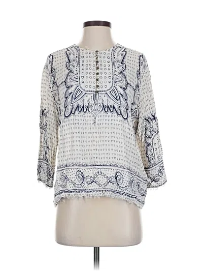 Pre-owned Maeve 3/4 Sleeve Blouse In White