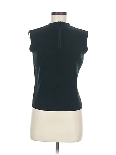 Pre-owned Ming Wang Sleeveless Top Black High Neck Tops