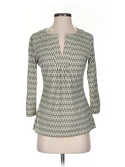 Pre-owned Ellie Kai 3/4 Sleeve Top Green Keyhole Neckline Tops