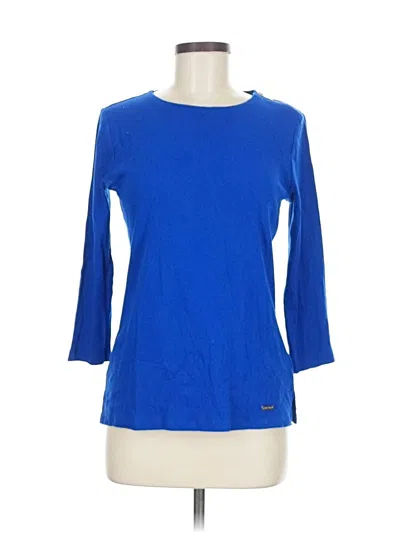 Pre-owned Ellen Tracy 3/4 Sleeve Top Blue Boatneck Tops