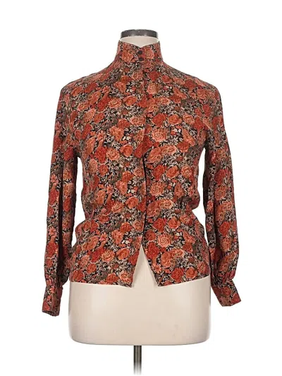 Pre-owned Assorted Brands Long Sleeve Blouse In Orange