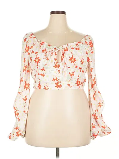 Pre-owned Unbranded 3/4 Sleeve Blouse In Red