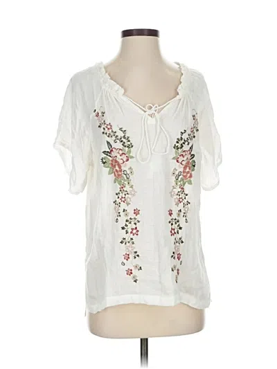 Pre-owned Assorted Brands Short Sleeve Blouse In White