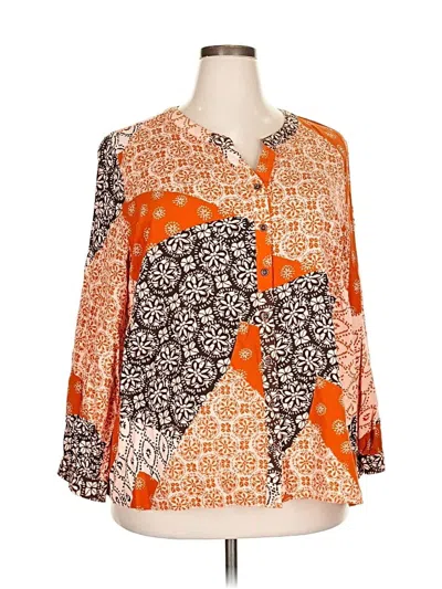 Pre-owned D&co. 3/4 Sleeve Blouse In Orange