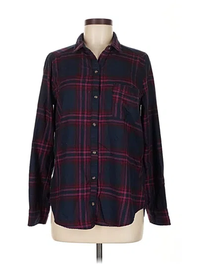 Pre-owned Hollister Long Sleeve Button Down Shirt In Burgundy