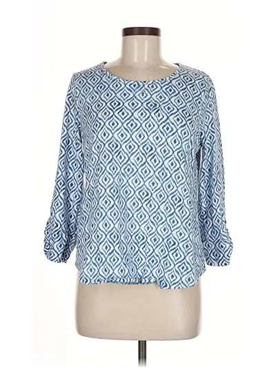 Pre-owned Chico's 3/4 Sleeve T-shirt In Blue