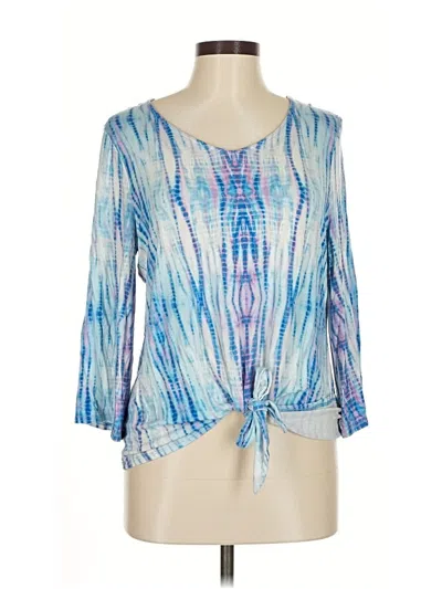 Pre-owned Chico's 3/4 Sleeve Blouse In Blue