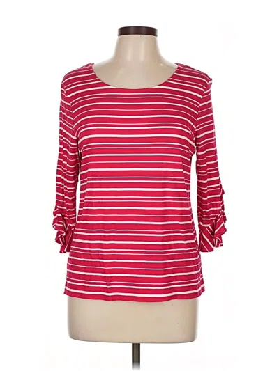 Pre-owned Chico's 3/4 Sleeve T-shirt In Red