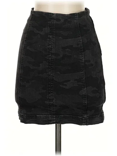 Pre-owned Free People Denim Skirt In Black