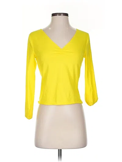 Pre-owned Wild Fable 3/4 Sleeve T-shirt In Yellow