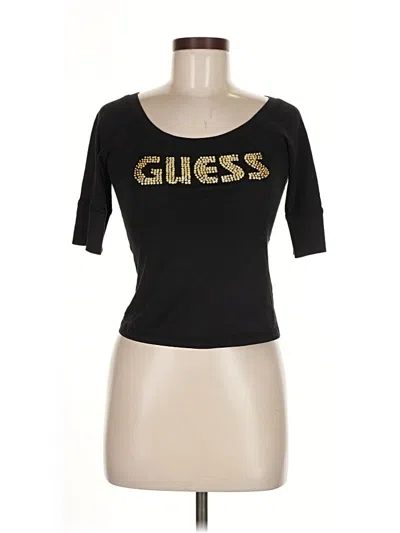 Pre-owned Guess Jeans 3/4 Sleeve T-shirt In Black