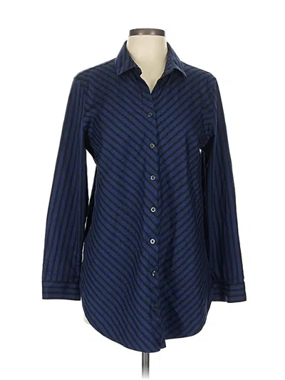 Pre-owned Chico's Long Sleeve Button Down Shirt In Blue