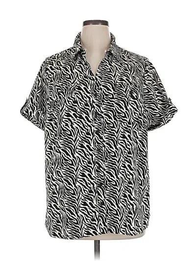 Pre-owned Essentials Short Sleeve Blouse In Black