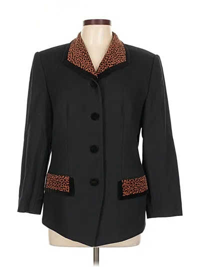 Pre-owned Valerie Stevens Wool Blazer Jacket In Black