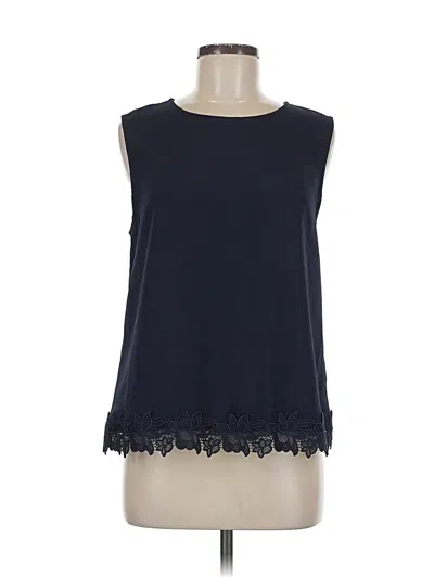 Pre-owned Ann Taylor Sleeveless Blouse In Blue