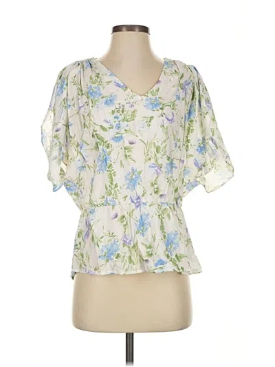 Pre-owned Joie De Vivre Short Sleeve Blouse In White