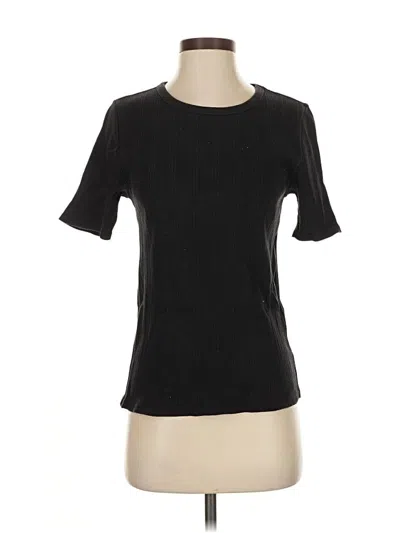Pre-owned Uniqlo Short Sleeve Top Black Crew Neck Tops