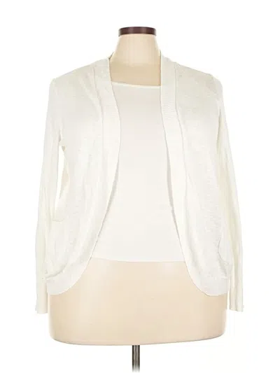 Pre-owned Maurices Cardigan Sweater In White