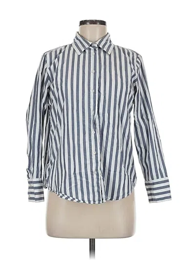 Pre-owned Banana Republic Factory Store Long Sleeve Button Down Shirt In Blue