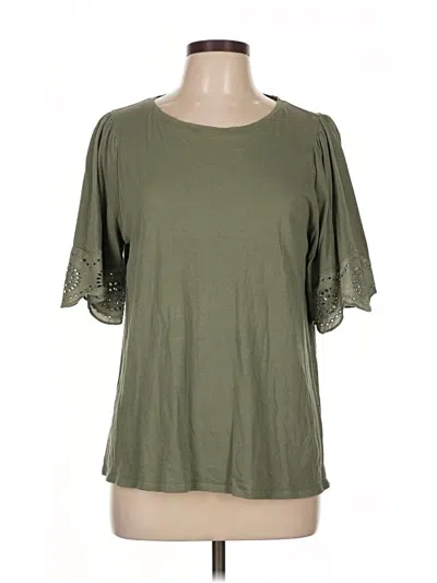 Pre-owned Ann Taylor Loft 3/4 Sleeve T-shirt In Green