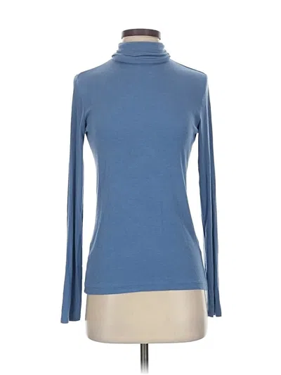 Pre-owned Magaschoni Long Sleeve Top Blue Turtleneck Tops