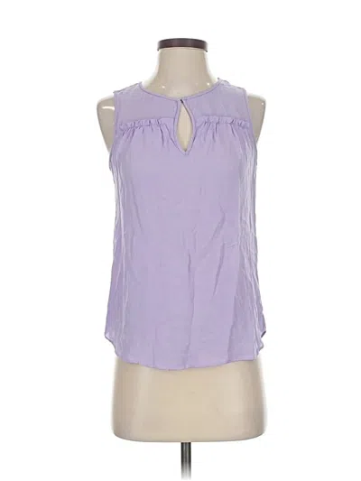 Pre-owned Diane Von Furstenberg Sleeveless Silk Top Purple Keyhole Neckline Tops