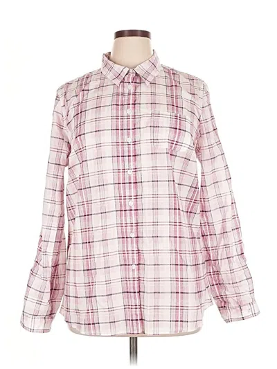 Pre-owned Kim Rogers Long Sleeve Button Down Shirt In Pink