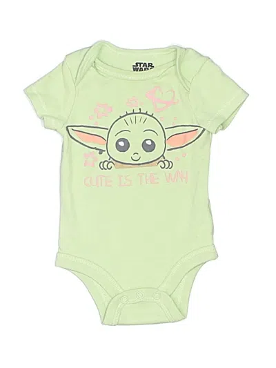 Pre-owned Star Wars Babies' Short Sleeve Onesie In Green