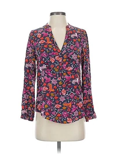 Pre-owned Maeve Long Sleeve Blouse In Purple