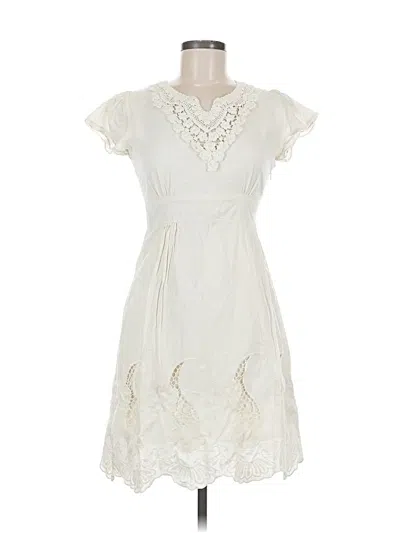 Pre-owned Solitaire Casual Dress In White