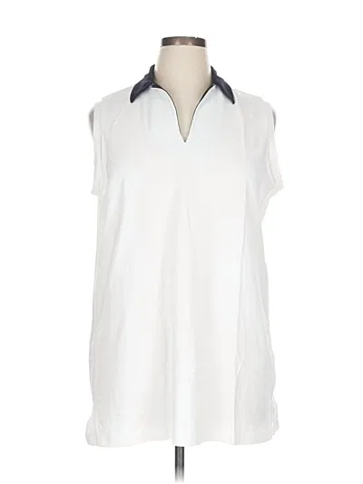 Pre-owned Lands' End Sleeveless T-shirt In White