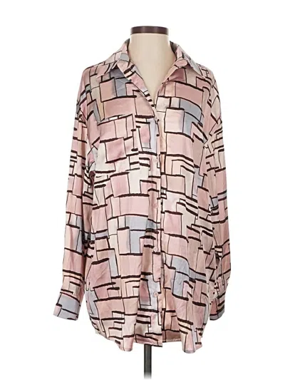 Pre-owned Princess Polly Long Sleeve Blouse In Pink