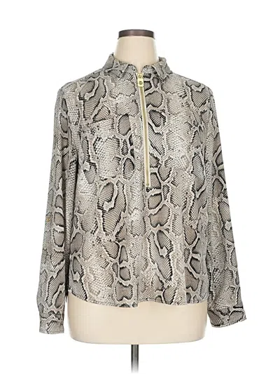 Pre-owned Michael Michael Kors Long Sleeve Blouse In Silver