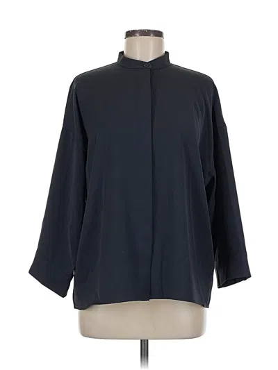 Pre-owned Uniqlo 3/4 Sleeve Blouse In Black